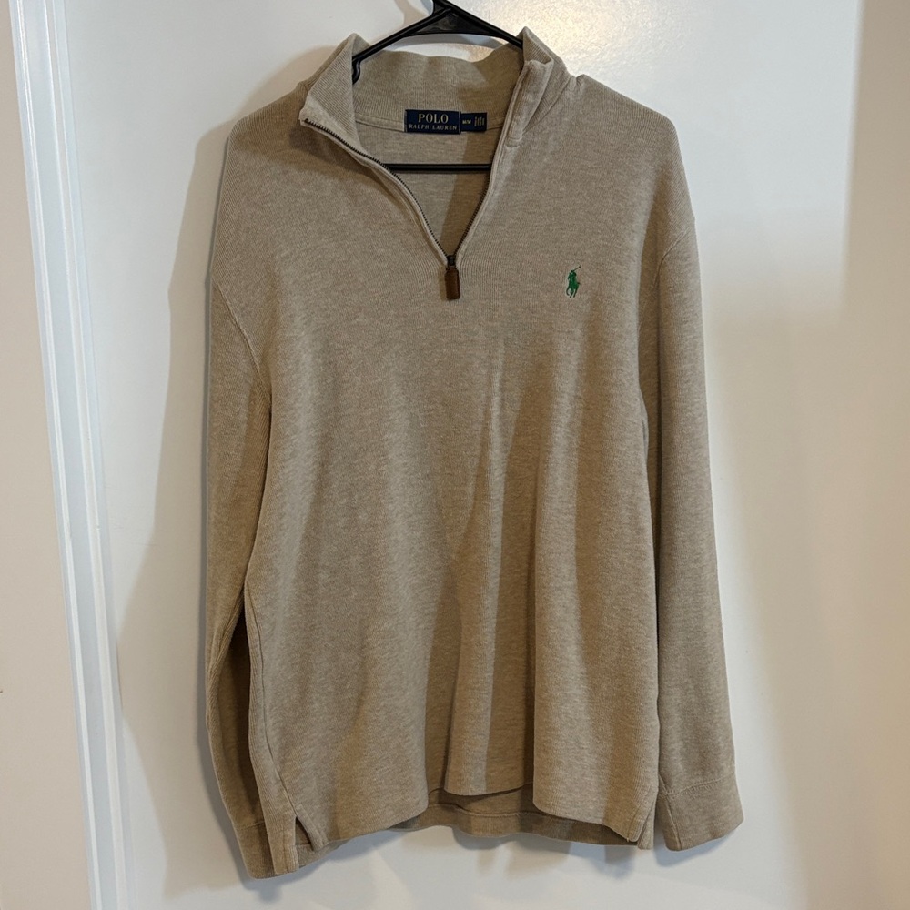 Polo by Ralph Lauren Men's Tan Zip-Up Sweater